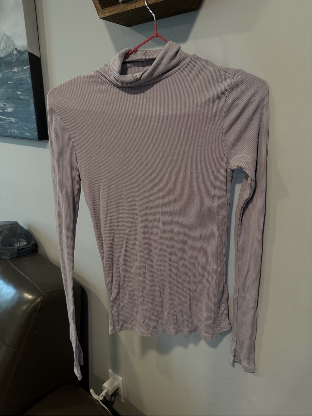 Urban Outfitters Ribbed Long Sleeve Turtleneck - Lavender